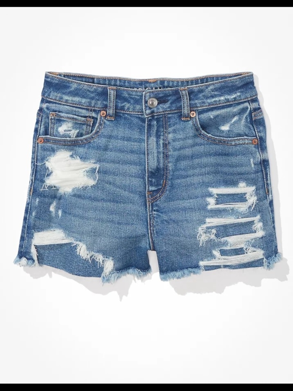 American Eagle Outfitters Blue Distressed Denim Shorts
